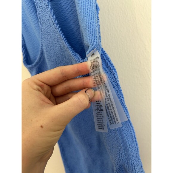 NWT Victoria’s Secret Halter Shaping Swim Dress Blue Size M Crinkle Mini Tube - Picture 4 of 5
